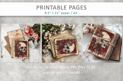 skull junk journal pages, grunge skull papers Product Image 7