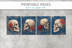 skull junk journal pages, grunge papers Product Image 2