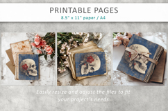 skull junk journal pages, grunge papers Product Image 6