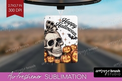 Skull Pumpkin Halloween Air Freshener PNG Spooky Season PNG Product Image 1