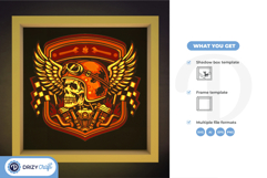 Skull Rider 3D Shadow box - The Rider 3D Light Box Product Image 3