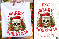 Spooky Christmas PNG | Santa Skull | Gothic Christmas Shirt Product Image 1