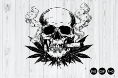 Skull Smoking Weeds SVG, Smoking Cannabis SVG, Cannabis SVG Product Image 1