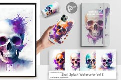 Skull Splash Watercolor | Digital Paper Product Image 1