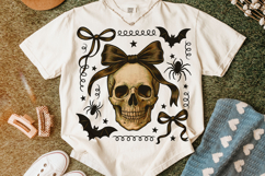 Halloween Skeleton PNG, Halloween Spooky PNG, Coquette Bow Product Image 5