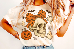 Halloween Skeleton PNG, Halloween Spooky PNG, Coquette Bow Product Image 2
