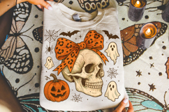 Halloween Skeleton PNG, Halloween Spooky PNG, Coquette Bow Product Image 4
