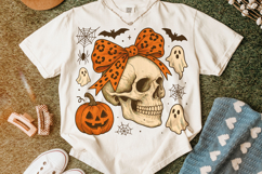 Halloween Skeleton PNG, Halloween Spooky PNG, Coquette Bow Product Image 5