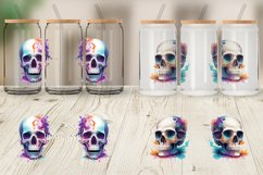 Skull Spooky Splash Watercolor Glass Can Wraps Product Image 6