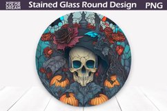 Skull Stained Glass | Stained Glass Skull Round Product Image 1