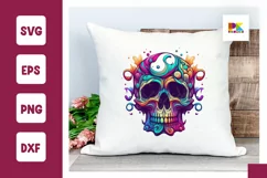 Kawai vivid color skull SVG, colorful skull clipart Product Image 1