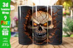 Skull Sublimation, Digital Download PNG, Straight &amp; Tapered PNG, 3d Horror 20oz Skinny Tumbler, 3D Hole In A Wall Tumbler, Bundle, 3d Sublimation Tumbler Wrap