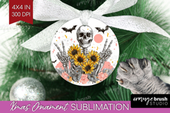 Skull Sunflowers Halloween Ornament PNG Spooky Season PNG Product Image 1