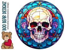 Stain Glass Skull Sublimation design Product Image 1