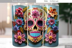 Quilling Floral Skull|Day of the Dead Tumbler Design Product Image 1