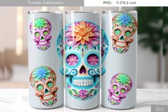 Quilling Floral Skull|Day of the Dead Tumbler Design Product Image 1