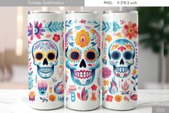 Quilling Floral Skull|Day of the Dead Tumbler Design Product Image 1