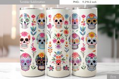 Quilling Floral Skull|Day of the Dead Tumbler Design Product Image 1