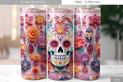 Quilling Floral Skull|Day of the Dead Tumbler Design Product Image 1