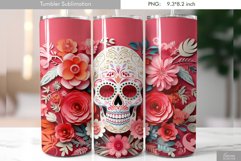 Quilling Floral Skull|Day of the Dead Tumbler Design Product Image 1