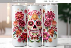 Quilling Floral Skull|Day of the Dead Tumbler Design Product Image 1