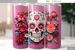 Quilling Floral Skull|Day of the Dead Tumbler Design Product Image 1