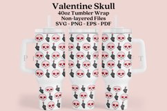 skull valentine 40oz quencher tumbler sublimation full wrap high resolution transparant background