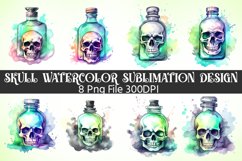 Skull Watercolor Sublimation Bundle Product Image 1
