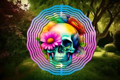 Skull wind spinner sublimation design, skull flower sublimation design, wind spinner template, day of the dead sugar skulls.