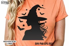 Halloween Witch SVG White & Black PNG Product Image 3