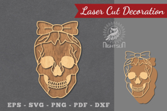 Skull With Accessories Laser Cut Decoration Product Image 1