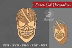 Skull With Accessories Laser Cut Decoration Product Image 1
