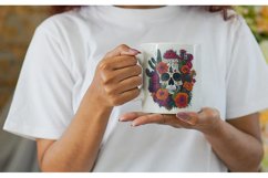 Skull With Floral Mug sublimation design Product Image 2