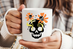 Skull with Flower SVG | Halloween PNG | Skull Clipart Product Image 2