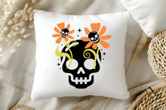 Skull with Flower SVG | Halloween PNG | Skull Clipart Product Image 4