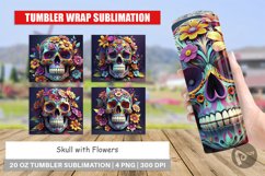Tumbler Wrap Floral Skull Product Image 1