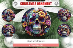 Christmas Ornaments Floral Skull Product Image 1