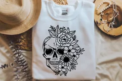 Skull Svg, Flower Skull Svg, Flower Svg, Skull with Florals. Product Image 4