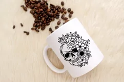 Skull Svg, Flower Skull Svg, Flower Svg, Skull with Florals. Product Image 5