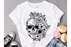 Skull Svg, Flower Skull Svg, Flower Svg, Skull with Florals. Product Image 3