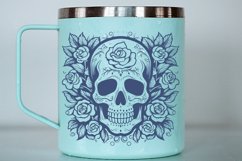Skull with Roses Cut file