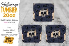 Halloween tumbler sublimation wrap watercolor "Creepy Skull" Product Image 2
