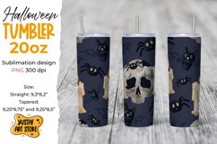 Halloween tumbler sublimation wrap watercolor "Creepy Skull" Product Image 1