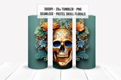 3D Skull Floral Tumbler Wraps, Seamless Skull Tumbler PNGs Product Image 20