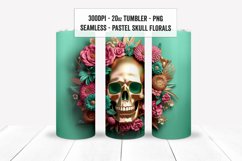 3D Skull Floral Tumbler Wraps, Seamless Skull Tumbler PNGs Product Image 18