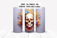 3D Skull Floral Tumbler Wraps, Seamless Skull Tumbler PNGs Product Image 16