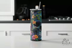 Skull Tumbler Wrap Tumbler Wrap - 20 oz Floral Skull Wrap Product Image 2