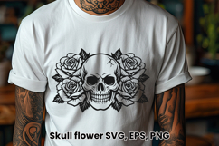 Floral skeleton SVG design | Flower skull SVG Product Image 1