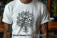 Floral skeleton SVG design | Flower skull SVG Product Image 1