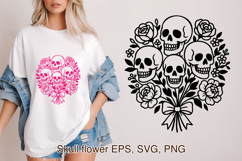 Floral skeleton SVG | Halloween flower skull SVG Product Image 1